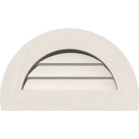 Ekena Millwork Half Round Gable Vent Non-Functional, PVC Gable Vent w/ 1" x 4" Flat Trim Frame, 24"W x 12"H GVPHR24X1201DUN